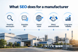What SEO does for a manufacturing company – visibility, enquiries, export reach
